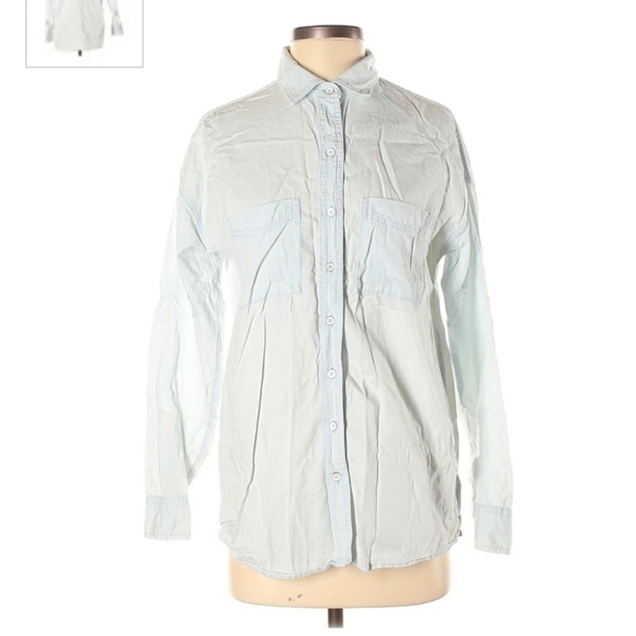 Old Navy Long Sleeve Button Down Dress Shirt Blue - Picture 1 of 4